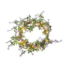 Load image into Gallery viewer, Vanthylit Spring Decor, 5.2FT Pre-lit Greenery Garland Lights with 30 LED Warm White Battery Operated Fairy Light and Timer for Indoor Outdoor