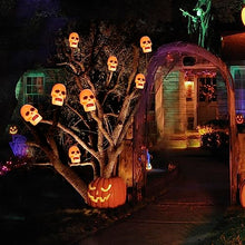 Load image into Gallery viewer, Vanthylit 4PK Halloween Pathway Lights Outdoor, Skull Pathway Stake Lights Waterproof, Skeleton Pathway Markers for Halloween Decorations