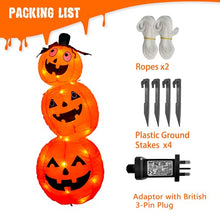 Load image into Gallery viewer, Eambrite Halloween Light up Inflatable Pumpkins with Orange Leds Mains Powered Blow up Halloween Outdoor Decorations Waterproof for Front Door Garden Yard Lawn Party Decor …