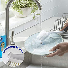 Load image into Gallery viewer, Set of 2 Dish Brush Set Washing Bristles Built-in Food Scrubber Dish Cleaning Brush with Holder for Kitchen Sink Shower Bathroom
