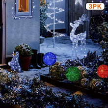 Load image into Gallery viewer, Vanthylit 3PK Spring Garden Stakes Pathway Lights with Multi-Coloured Crackle Ball Outdoor Decorations for Garden Christmas Pre-lit Pathway Markers Lights