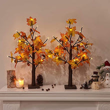 Load image into Gallery viewer, EAMBRITE Artificial Plants Maple Leave Display Tree with Lights Battery Operated LED Twig Tree Decoration for Party Wedding Home (2FT/60CM)
