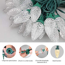 Load image into Gallery viewer, Vanthylit Faceted Led Christmas Lights with Clear C9 50LT White LED for Indoor and Outdoor Decoration(End to End Connectable Up to 45 Sets)