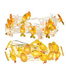 Load image into Gallery viewer, PEIDUO Easter Decoration Lights, 10FT 60LT/pc Battery Operated Set of 2 Easter String Lights with Timer for Patio Yard Fireplace Party Easter and Spring Decor