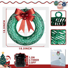 Load image into Gallery viewer, Vanthylit Christmas Decorations, Lighted Christmas Wreath, 40LT Battery Operated Green LED Lights 18.5” Wreath Frame Covered with Green Glittering Sequins for Christmas Home Wall Door Decoration
