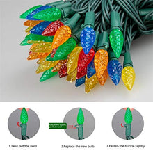 Load image into Gallery viewer, EAMBRITE C6 Strawberry Christmas String Lights 31ft 100 LEDs Multi Color Faceted String Lights for Patio Christmas Tree Garden Yard, UL certificates
