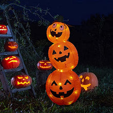 Load image into Gallery viewer, Vanthylit Halloween Inflatable Pumpkin Tumbler Outdoor Decoration with 4FT 52LT Build-in Orange LED Lights,Blow Up Stacked Pumpkin for Halloween Decorations Indoor and Outdoor Yard Garden Lawn Party