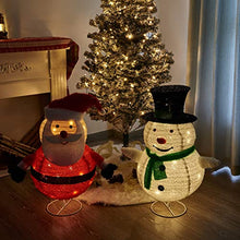 Load image into Gallery viewer, Vanthylit Christmas Decorations, Set of 2 30'' Fluffy Foldable/Pop Up Christmas Snowman and Santa Claus Xmas Indoor Outdoor Decor
