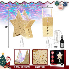 Load image into Gallery viewer, Vanthylit Gold Star Christmas Tree Topper Projector Tree Top Star with Kaleidoscope Effect Christmas Tree Decoration
