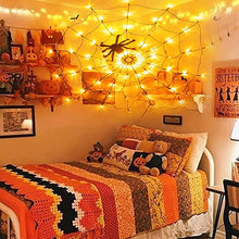 Load image into Gallery viewer, EAMBRITE Halloween Spider Web Lights with Plush Spider Spooky Indoor Decorations Light up Fake Spiderweb Decor Prop for Window Kids Party Haunted House (3FT/100CM)