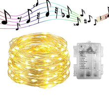 Load image into Gallery viewer, EAMBRITE Fairy Lights 16.4FT 50LT Sync Music String Lights Battery Operated 8 Modes Waterproof for Indoor Outdoor Wedding Bedroom Decor
