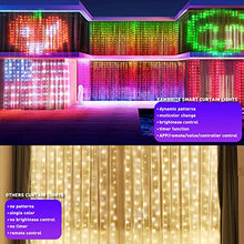 Load image into Gallery viewer, EAMBRITE Fairy Curtain Lights Color Changing, 400 LED RGB Window Curtain Lights, 6.6 FT × 6.6 FT Hanging Lights Curtain Rainbow Smart