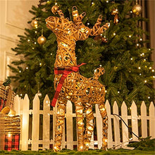 Load image into Gallery viewer, DELICHTER LED Weihnachtsfigur Rattan Rentier, Reh Weihnachtsbeleuchtung mit Timer warmweiß , Hirsch Weihnachtsdeko für Außen und Innen Wohnzimmer Garten