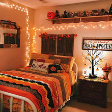 Load image into Gallery viewer, EAMBRITE Halloween Tree, 2FT Black Spooky Tree with 24 LED Orange Lights and 8 Pumpkins, Battery Operated Small Tabletop Black Tree with Timer for Halloween Decorations Christmas Room Home Fireplace
