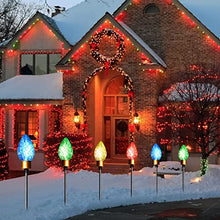 Load image into Gallery viewer, PEIDUO 4PK Christmas Bulb Pathway Lights with 40 LED Bulbs Decoration for Holiday Christmas Stake Lights on Outdoor Patio Yards Driveways Pathways
