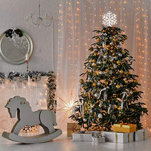 Load image into Gallery viewer, EAMBRITE 24cm Baumspitze Weihnachten 18 kühle weiße LED Schneeflocken Weihnachtsbaum Doppelseitig Weihnachtsdeko Weiß Netzbetrieben Weihnachtsdekoration