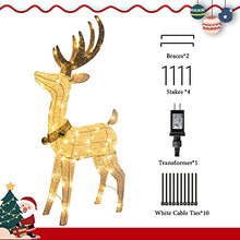 Load image into Gallery viewer, Vanthylit Christmas Decorations, 48'' White Standing Deer with 70 Warm White LED Lights for Christmas Lights Outdoor Decor