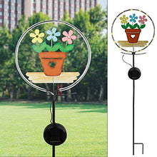 Load image into Gallery viewer, EAMBRITE Garden Solar Flower Pot Pathway Lights Outdoor Metal Led Stake Light Decor Walkway Pathway Yard Lawn