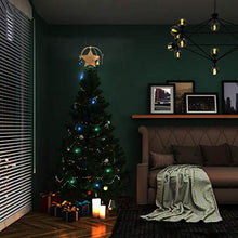 Load image into Gallery viewer, EAMBRITE Christmas Golden Star Tree Topper Motion Rotating Carousel Treetop Lighted with Golden Glitter