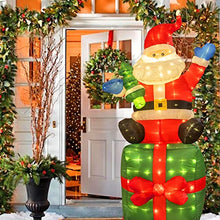 Load image into Gallery viewer, EAMBRITE 6 FT Christmas Inflatable Santa Claus with 180LED Warm White Lights, Blow Up Santa Outdoor Christmas Decorations for Yard, Garden, Lawn, Party
