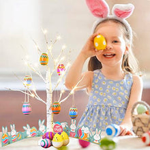 Load image into Gallery viewer, EAMBRITE White Easter Tree with Colourful Fillable Eggs Battery Operated Twig Tree with Lights Easter Gifts for Children (60cm/2ft)