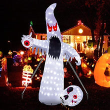 Load image into Gallery viewer, EAMBRITE Halloween Decorations 10FT Inflatable Ghost Outdoor Lights Mains Powered Blow up Yard Decorations Waterproof for Front Door Garden Lawn Party Décor