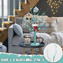 Load image into Gallery viewer, PEIDUO Blue-green Trees Decorations for The Home, 2FT 24LT Tree Light Battery Powered Timer, Lighted Mother's Day Decor, for Home Bedroom Living Room Fireplace Wedding Party Father's Day and Christmas
