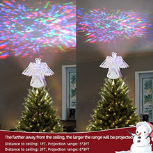Load image into Gallery viewer, PEIDUO Christmas Clearance 11" RGB Praying Angel Tree Topper with Built-in Rotating Ripple Projector for Crown Xmas Tree Topper Decoration