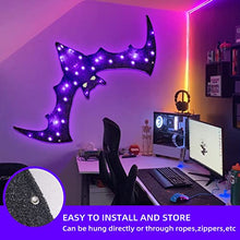 Load image into Gallery viewer, EAMBRITE Halloween Window Lights 4FT Giant Bat Light with 30 Purple Lights Waterproof Window Silhouette Light Decoration for Wall Window Porch Yard Fireplace Outdoor Halloween Decor