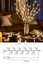 Load image into Gallery viewer, EAMBRITE White Garland Lights 6FT 48 LED Lighted Twig Vine Plug in for Christmas Fireplace Indoor Outdoor Use