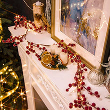 Load image into Gallery viewer, Vanthylit 6FT Red Berry Garland Lights Battery Operated Christmas Garlands for Holiday Indoor Outdoor Decorations