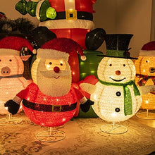 Load image into Gallery viewer, PEIDUO Light up Santa Claus and Snowman Suit,30 Inch Height with 100 Warm White Lights, Pre Lit Collapsible Christmas Decorations for Indoor Outdoor Holiday Yard Porch Patio Bedroom Lawn Garden Décor