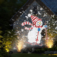 Load image into Gallery viewer, EAMBRITE Christmas Projector Lights 2 in 1 Ocean Wave Ripples and Skiing Snowman Animation Projector Decoration for Xmas Home Holiday Party Yard Garden Indoor Outdoor Use