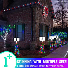 Load image into Gallery viewer, Eambrite Christmas Fairy Lights 20m 200 LED Multicolour String Lights Mains Powered with Christmas Music Sync Waterproof Outdoor Lights Decorations for Party Indoor Outdoor Garden - Green Cable