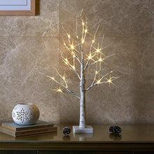 Load image into Gallery viewer, EAMBRITE Tabletop Tree Christmas Decorations, Mini Birch Tree with Lights, 24 LED Lighted Money Tree White Twig Tree Battery Operated with Timer, Home Centerpiece, Indoor Decor(2FT/Warm White)