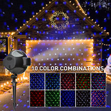 Load image into Gallery viewer, Vanthylit Christmas Projector Lights Multi Function Rotating Falling Snow Projector for Xmas Moving Points Landscape Lights for Home Yard Garden Party and for Show Club Pub