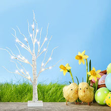 Load image into Gallery viewer, PABIPABI 4 Packs Lighted Birch Tree 24 LED 24'' Christmas Tree Small Bonsai Tree Artificial Tree Lights Battery Powered Timer Warm White Mini Table Top Tree for Home Office Wedding Decor