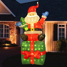 Load image into Gallery viewer, EAMBRITE 6 FT Christmas Inflatable Santa Claus with 180LED Warm White Lights, Blow Up Santa Outdoor Christmas Decorations for Yard, Garden, Lawn, Party