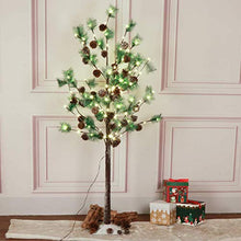 Load image into Gallery viewer, EAMBRITE Pre Lit Faux Norway Pine Tree with Pine Cones Realistic 5FT 112LT Christmas Tree Decor Christmas Wedding Party Holiday