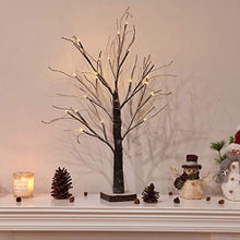 Load image into Gallery viewer, Christmas Decorations, Vanthylit 2FT 24 LED Tabletop Twig Tree Lights Snow Dusted Battery Operated Snow Tree Decorations for Christmas/Party/Wedding/Festival