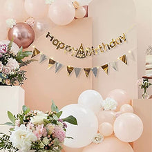 Load image into Gallery viewer, DELICHTER Rosa Gold Happy Birthday Girlande und LED Lichtkette mit Battriebetrieben Geburtstag Deko für Mädchen und Jungen