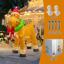 Load image into Gallery viewer, Eambrite 6FT Light up Inflatable Reindeer Christmas decorations Outdoor Mains Powered Blow up Reindeer Yard Decorations Waterproof for Front Door Garden Lawn Party