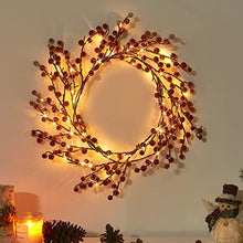 Load image into Gallery viewer, Vanthylit 6FT Red Berry Garland Lights Battery Operated Christmas Garlands for Holiday Indoor Outdoor Decorations
