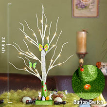 Load image into Gallery viewer, PEIDUO Easter Decorations for The Home, Easter Tree Battery Powered Timer, Lighted Birch Tree with LED Lights, Mantle Decor Lighted Trees for Decoration Inside (2FT Warm White)