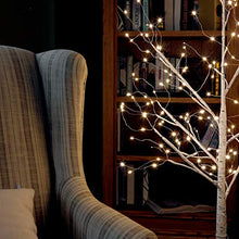 Load image into Gallery viewer, Vanthylit 5FT 168LT White Birch Tree with Fairy Lights Warm White for Indoor and Outdoor Decor
