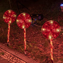 Load image into Gallery viewer, PEIDUO 3PK 23.625" 48LT Lollipops Peppermint Pathway Markers with 8 Modes Christmas Lollipops Pathway Lights Decorations for Outdoor Yard