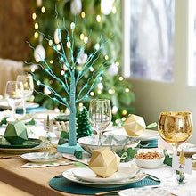 Load image into Gallery viewer, PEIDUO Blue-green Trees Decorations for The Home, 2FT 24LT Tree Light Battery Powered Timer, Lighted Mother's Day Decor, for Home Bedroom Living Room Fireplace Wedding Party Father's Day and Christmas