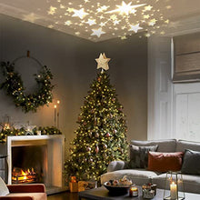Load image into Gallery viewer, EAMBRITE 23cm Weihnachtsbaumspitze Stern Baum Deckel Hohles Gold Christbaumspitze Mit Rotierendem Magischem Warmweißem Projektor Für Weihnachtsbaum-Dekoration