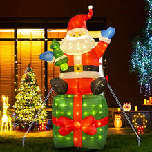 Load image into Gallery viewer, Christmas Inflatable Lights, Vanthylit Santa Claus Outdoor Decoration 6FT Blow Up Santa Gift Box with Bright Warm White LED Christmas Decoration for Yard Holiday Indoor and Outdoor Use