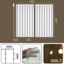 Load image into Gallery viewer, Vanthylit Window Curtain String Light and Sheer Voile Window Curtain Panels, 300 LED 9.8ft x 9.8 ft Hanging Window Curtain and Curtain Lights